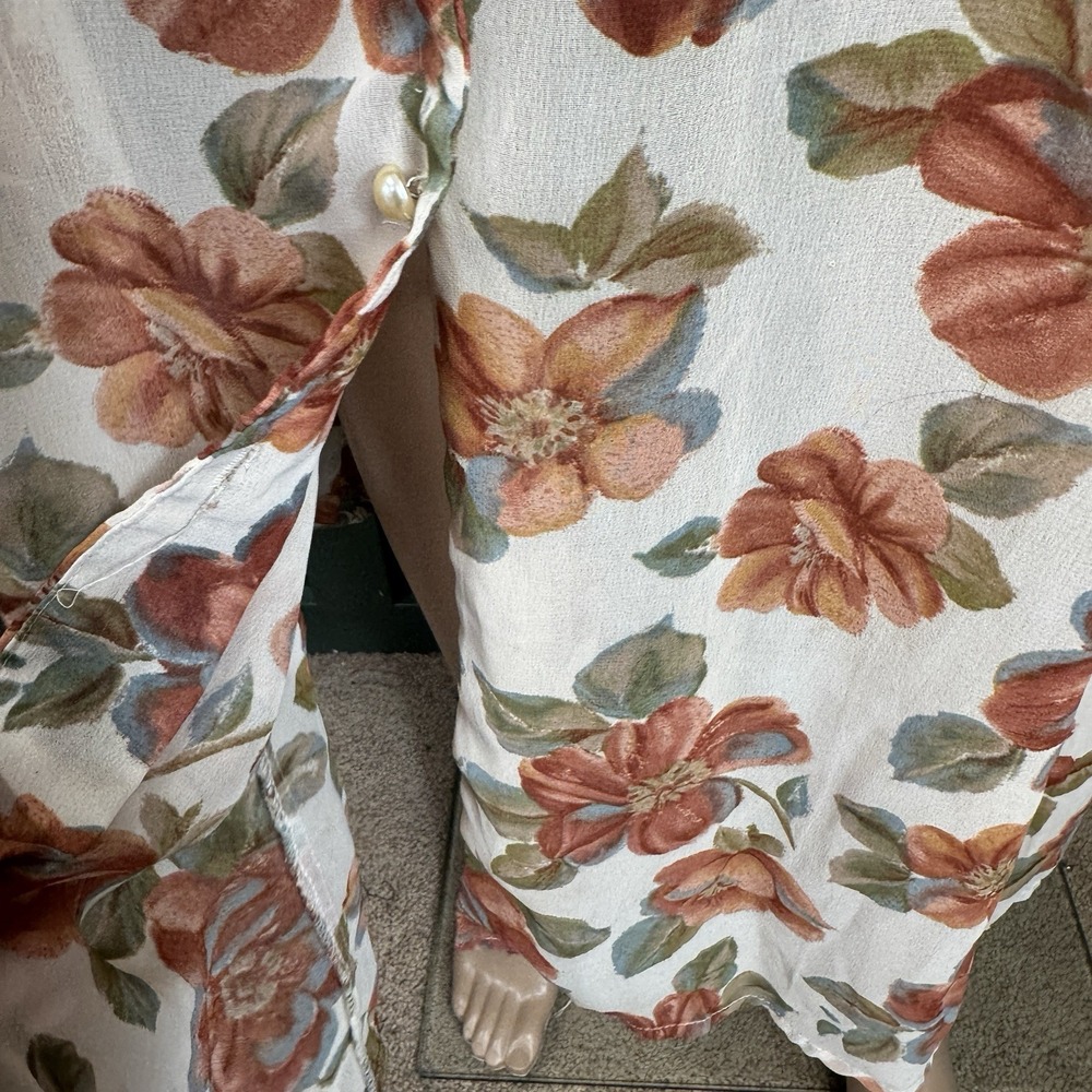 Paris Blues VTG 90s Floral Maxi Dress Sz 11 Cream Button Front Sheer Prairie - Picture 16 of 16